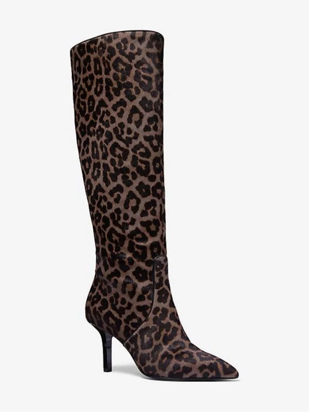 Michael Kors Katerina Leopard Print Calf Hair Knee High Stiletto Boots Sz 8 - Picture 2 of 9